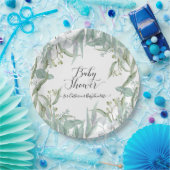 ユーカリ緑の水の色の葉の赤ちゃんシャワー ペーパープレート (パーティー)