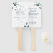 ユーカリ緑の水の色の葉ほこりっぽい青 ハンドファン (正面&裏面)