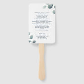 ユーカリ緑の水の色の葉ほこりっぽい青 ハンドファン (裏面)