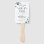 ユーカリ緑の水の色の葉ほこりっぽい青 ハンドファン (正面)