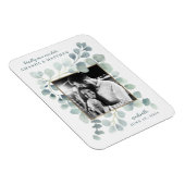 ユーカリ緑の水の色の葉ほこりっぽい青 マグネット (右側)