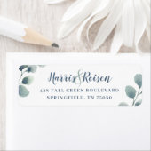 ユーカリ緑の水の色の葉ほこりっぽい青 ラベル (インサイチュ)