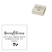 ユーカリ緑の水の色の葉結婚の ラバースタンプ (押印)