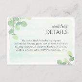 ユーカリ緑の水色結婚の詳細 エンクロージャーカード (正面)