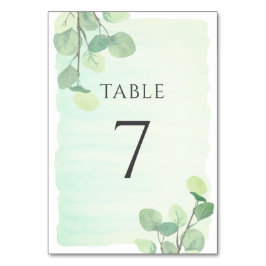 ユーカリ緑の水色結婚の テーブルナンバー