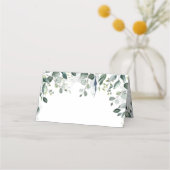 ユーカリ緑の水色結婚の プレイスカード (裏面)