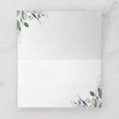 ユーカリ緑の水色結婚の プレイスカード (内部開封)