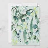 ユーカリ緑の水色結婚の 招待状 (裏面)