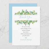 ユーカリ緑の男の赤ちゃんシャワーサンキューポゾン サンキューカード (正面/裏面)