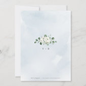 ユーカリ緑の白いフローラリハーサルディナー 招待状 (裏面)
