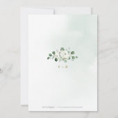 ユーカリ緑の白いフローラリハーサルディナー 招待状 (裏面)