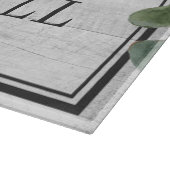 ユーカリ緑の白い木のカップル結婚の贈り物 カッティングボード (角)