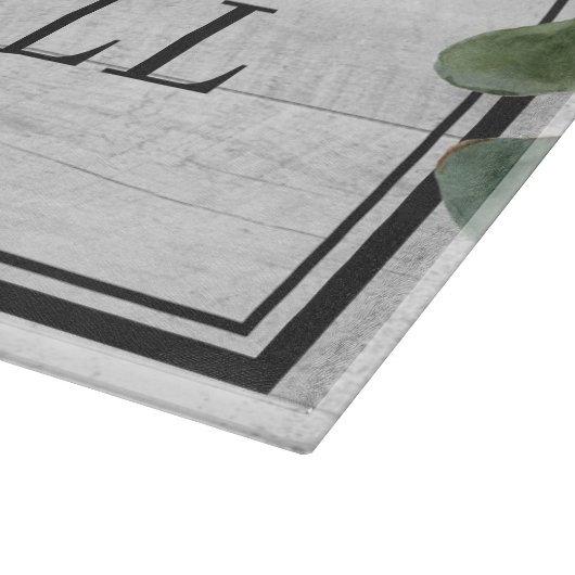 ユーカリ緑の白い木のカップル結婚の贈り物 カッティングボード (角)