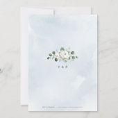 ユーカリ緑の白フローラブライダルシャワー 招待状 (裏面)