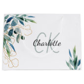 ユーカリ緑の白金ゴールドモノグラム ラージペーパーバッグ (正面)