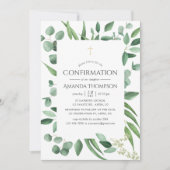 ユーカリ緑の確認 招待状 (正面)