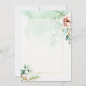 ユーカリ緑の結婚式の日付を保存 (裏面)