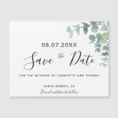 ユーカリ緑の結婚式は日付磁石を保存 (正面)