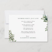 ユーカリ緑の結婚式レセプションオンリーインサート 招待状 (正面)