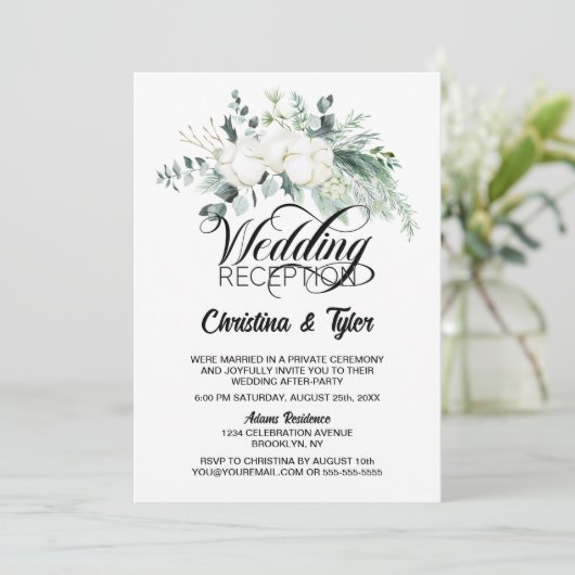 ユーカリ緑の結婚披露宴 招待状 (スタンド正面)