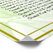 ユーカリ緑の結婚葉のシーティングチャート ポスター (角)