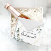 ユーカリ緑の花嫁付き添いカード ポストカード