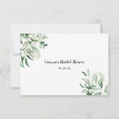 ユーカリ緑の荷物ハネムーンファンドカード 招待状 (裏面)