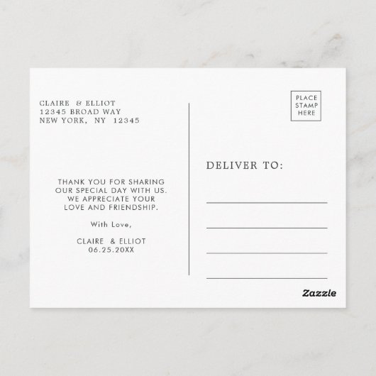 ユーカリ緑の葉ありがとう ポストカード (裏面)