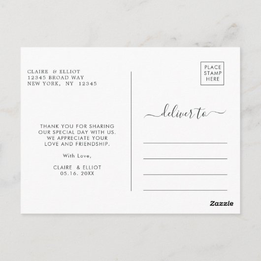 ユーカリ緑の葉ありがとう ポストカード (裏面)