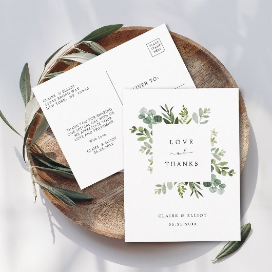 ユーカリ緑の葉ありがとう ポストカード