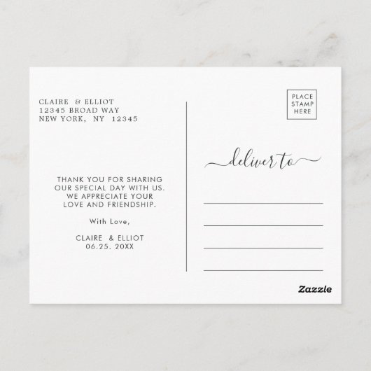 ユーカリ緑の葉ありがとう ポストカード (裏面)