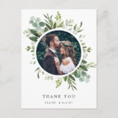 ユーカリ緑の葉の写真ありがとう ポストカード (正面)