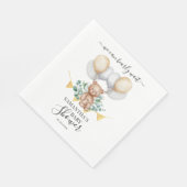 ユーカリ緑の葉の水の色ベビーシャワー スタンダードランチョンナプキン (角)