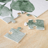 ユーカリ緑の葉ファミリーフォトスクエア ジグソーパズル (側面)