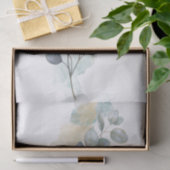 ユーカリ緑の葉水色 薄葉紙 (ギフト)