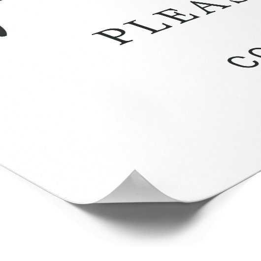 ユーカリ緑の葉結婚のパウダールーム標識 ポスター (角)