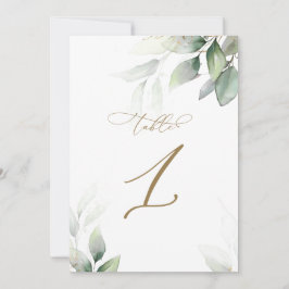 ユーカリ緑の表1結婚の表番号 招待状