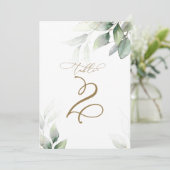 ユーカリ緑の表2結婚の表番号 招待状 (スタンド正面)