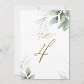 ユーカリ緑の表4結婚の表番号 招待状 (裏面)