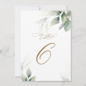 ユーカリ緑の表6結婚の表番号 招待状 (正面)