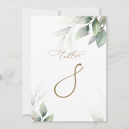 ユーカリ緑の表8結婚の表番号 招待状 (正面)