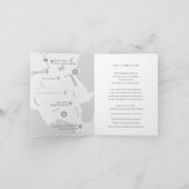 ユーカリ緑の詳細と地図結婚の囲い 招待状 (内部)