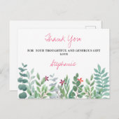 ユーカリ緑の赤ちゃんシャワーありがとうポストカ ポストカード (正面/裏面)