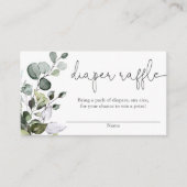 ユーカリ緑の赤ちゃんシャワーおむつラッフルカード エンクロージャーカード (正面)