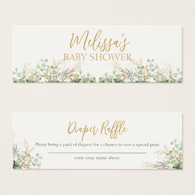 ユーカリ緑の赤ちゃんシャワーおむつラッフル (正面&裏面)