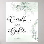 ユーカリ緑の赤ちゃんシャワーカードとギフト ポスター (正面)