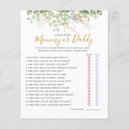 ユーカリ緑の赤ちゃんシャワーゲーム