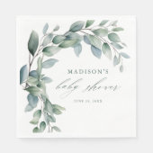 ユーカリ緑の赤ちゃんシャワー スタンダードランチョンナプキン (正面)