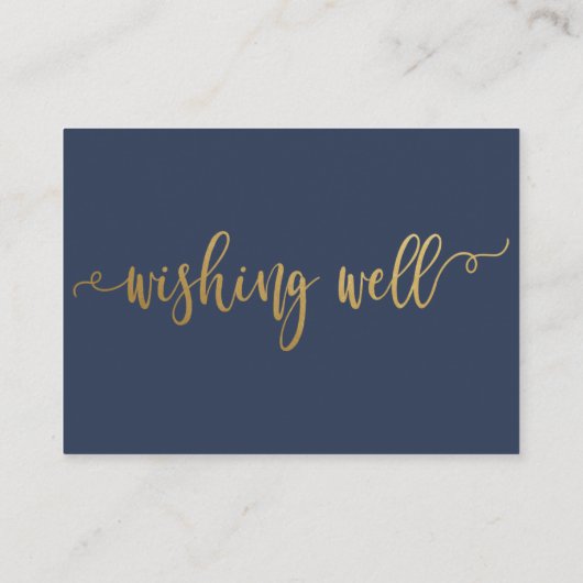 ユーカリ緑の金ゴールド結婚の願い井戸 エンクロージャーカード (裏面)