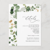 ユーカリ緑の金ゴールド結婚詳細囲い エンクロージャーカード (正面)